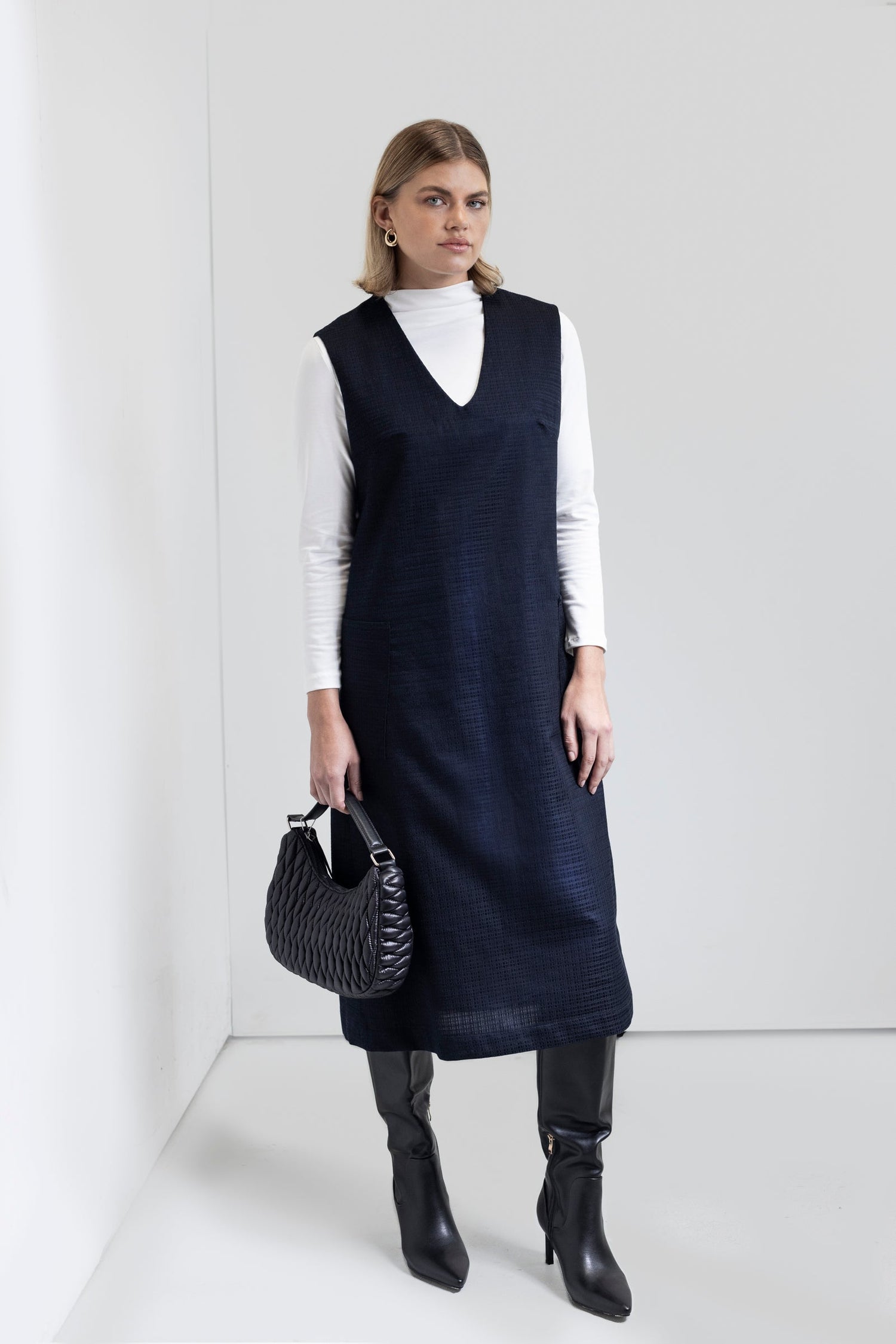 Peta Funnel Neck Top - Australian Made Quality Basic - VOUS Contemporary Clothing