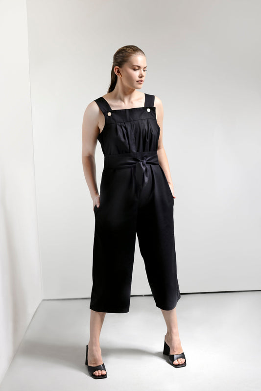 Abigail Black Linen Jumpsuit - VOUS Contemporary Clothing